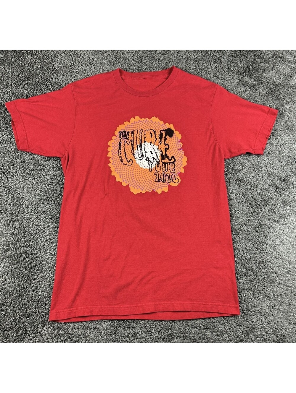 The Cure 2016 North American Tour Concert Band T-Shirt Red Sunburst Mens Medium